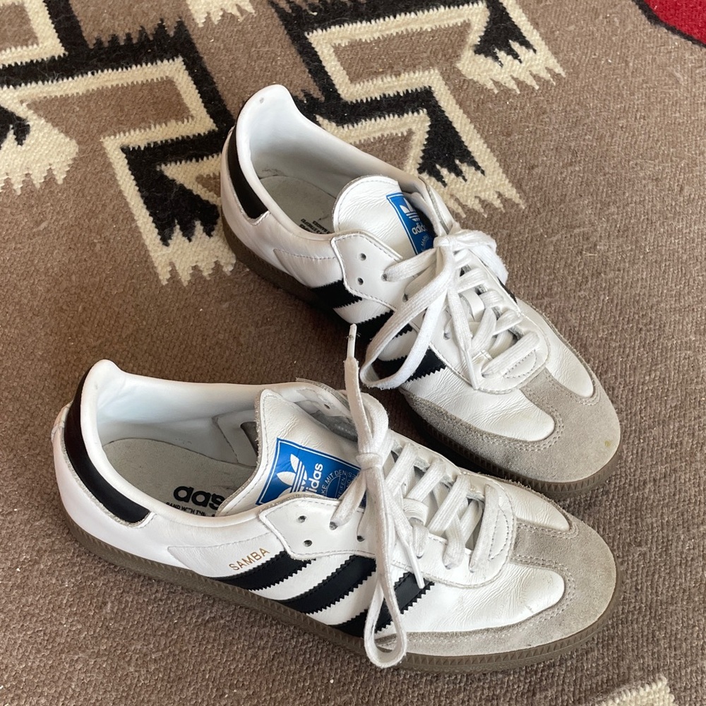 Adidas Samba White and Black Trainers